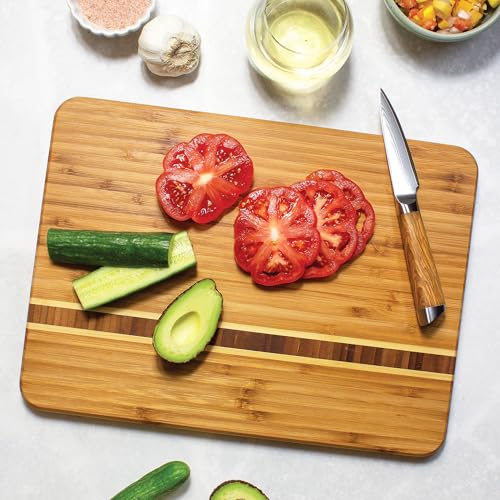 Totally Bamboo Martinique Bamboo Serving and Cutting Board, 15" x 11" - My Kitchen Products