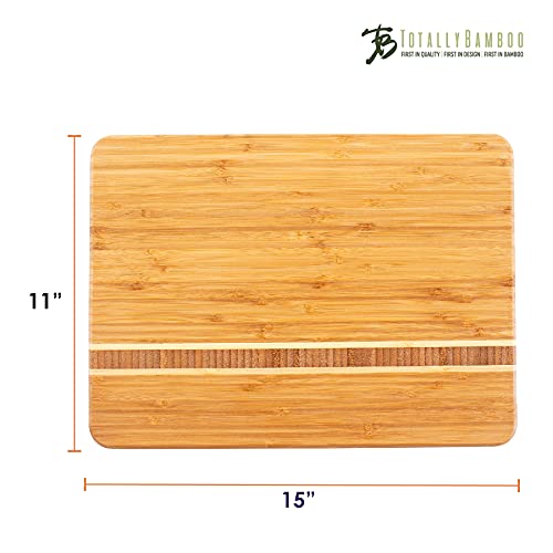 Totally Bamboo Martinique Bamboo Serving and Cutting Board, 15" x 11" - My Kitchen Products