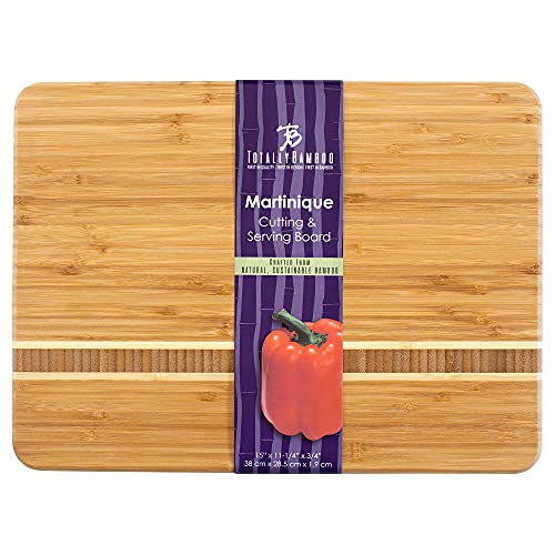Totally Bamboo Martinique Bamboo Serving and Cutting Board, 15" x 11" - My Kitchen Products