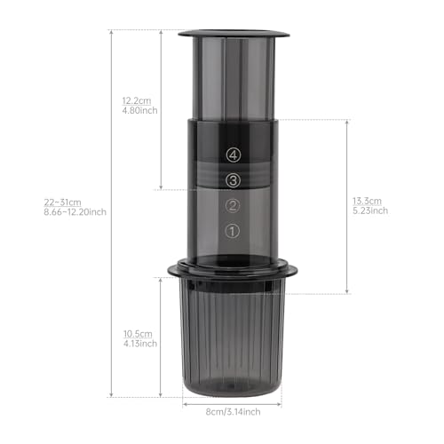 TQEONKL Portable Coffee Maker for Camping & Travel, Aeropress Coffee Maker, Manual Espresso Machine Coffee Press – 3 In 1 Brew Method Combines French Press, Espresso, Full Bodied Coffee Without Grit - My Kitchen Products