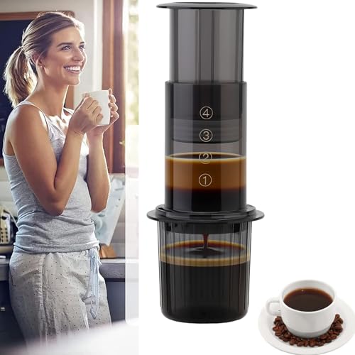 TQEONKL Portable Coffee Maker for Camping & Travel, Aeropress Coffee Maker, Manual Espresso Machine Coffee Press – 3 In 1 Brew Method Combines French Press, Espresso, Full Bodied Coffee Without Grit - My Kitchen Products