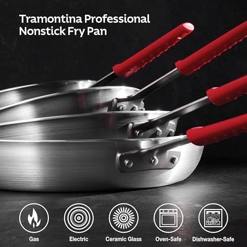 Tramontina Professional 12-Inch Non Stick Large Frying Pan, Heavy-Gauge Aluminum Skillet with Reinforced Nonstick Coating, Red Handle, Dishwasher and Oven Safe - My Kitchen Products