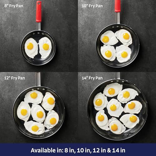 Tramontina Professional 12-Inch Non Stick Large Frying Pan, Heavy-Gauge Aluminum Skillet with Reinforced Nonstick Coating, Red Handle, Dishwasher and Oven Safe - My Kitchen Products