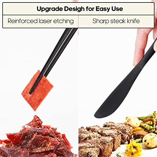 Travel Utensils with Case, Quatish Portable Silverware Set for Work, Stainless Steel Reusable Travel Cutlery Set, Fork and Spoon Set for Camping, Picnic, Gadgets, Lunch Box for Men, Black - My Kitchen Products