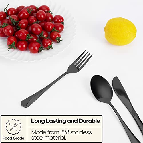 Travel Utensils with Case, Quatish Portable Silverware Set for Work, Stainless Steel Reusable Travel Cutlery Set, Fork and Spoon Set for Camping, Picnic, Gadgets, Lunch Box for Men, Black - My Kitchen Products