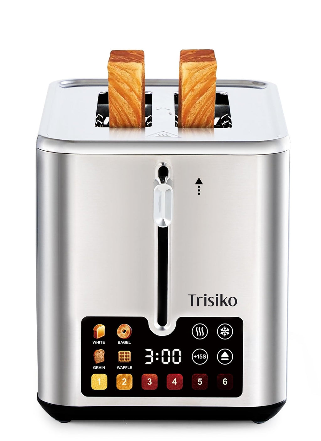 Trisiko Touch Screen Electric Toaster 2 Slice, Stainless Steel Smart Toaster with Digital