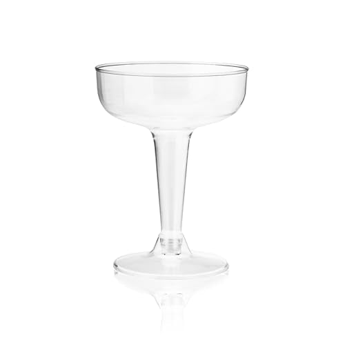 TRUE Champagne Tower Disposable Plastic Champagne Coupe Glasses 5 oz – 20 Pack Clear Cocktail Cups, Party Wedding Birthday Mimosa Bar Drinkware, Durable Wine Bar Party Supplies - My Kitchen Products