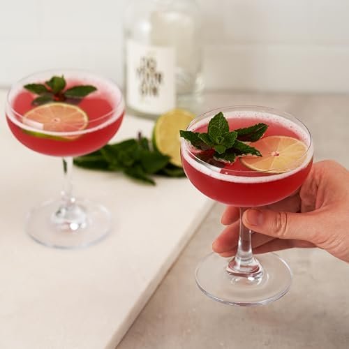True Coupe Glass, Martini Glasses for Cocktail Party, Perfect for Espresso Martini, Manhattan, Champagne, Elegant 7 oz Glassware for Home Bars, Wedding Gifts, Margarita Glasses Set of 4 - My Kitchen Products