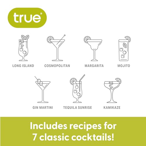 True Glass Cocktail Shaker with 7 Classic Recipes and Measurements for Cold Brew Cocktails, Home Bar Accessories, Bar Tools, Bartender Gifts, Hosting Essentials, 13.5 oz, Set of 1, Clear - My Kitchen Products