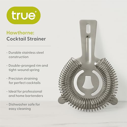 True Hawthorne Strainer, Stainless Steel Strainer, Cocktail Strainer for Drinks, Martini Strainer, Strainer for Bartending, Bar Accessories, Bar Tools - My Kitchen Products
