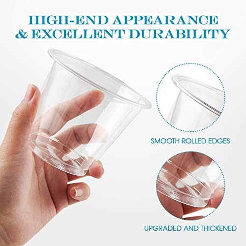 Turbo Bee 300 Pack 9oz Clear Plastic Cups,Disposable Crystal Drinking Cups,PET Plastic Party Cups for Wine,Juice,Iced Coffee and Cold Drinks - My Kitchen Products