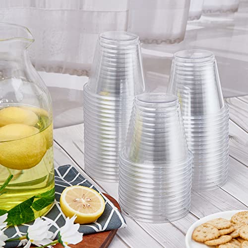 Turbo Bee 300 Pack 9oz Clear Plastic Cups,Disposable Crystal Drinking Cups,PET Plastic Party Cups for Wine,Juice,Iced Coffee and Cold Drinks - My Kitchen Products
