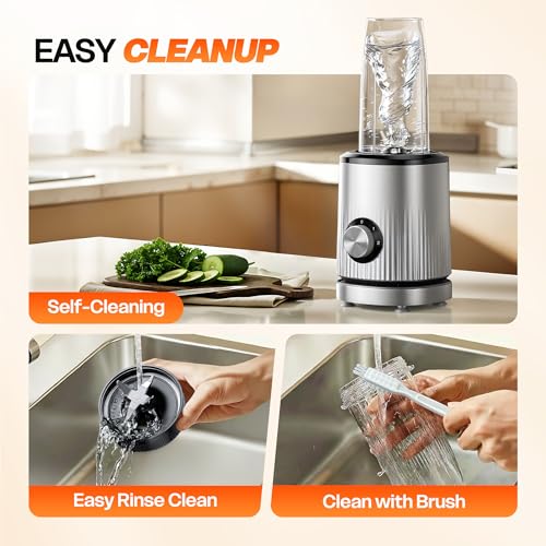 Turelar Blender for Smoothies Portable Personal Blender for Shakes and Smoothies for Kitchen with 2 * 24oz Portable Cups and Extra Lid, Smoothie Maker Machine for Juices, Baby Food, Nutritious Recipe - My Kitchen Products