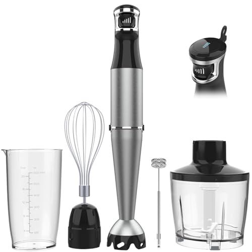 Turelar Immersion Blender Handheld Corded Hand Blenders Set 1100W, Trigger Variable Speed 5 in 1 Stick Emulsifier with Chopper, Whisk and Frother for Soup, Baby Food and Smoothies,Black - My Kitchen Products
