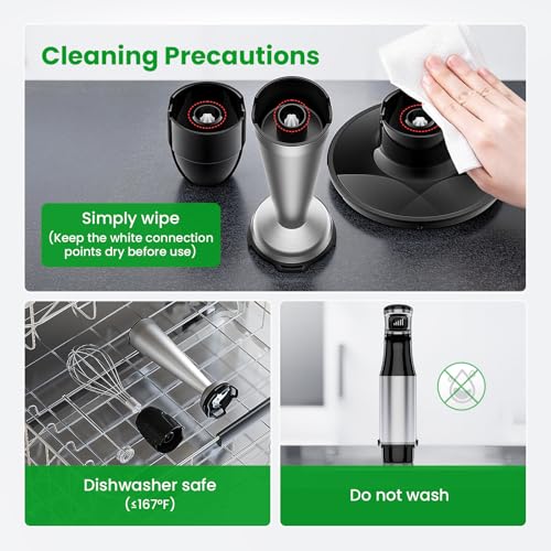 Turelar Immersion Blender Handheld Corded Hand Blenders Set 1100W, Trigger Variable Speed 5 in 1 Stick Emulsifier with Chopper, Whisk and Frother for Soup, Baby Food and Smoothies,Black - My Kitchen Products