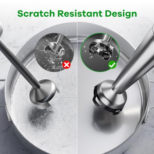 Turelar Immersion Blender Handheld Corded Hand Blenders Set 1100W, Trigger Variable Speed 5 in 1 Stick Emulsifier with Chopper, Whisk and Frother for Soup, Baby Food and Smoothies,Black - My Kitchen Products