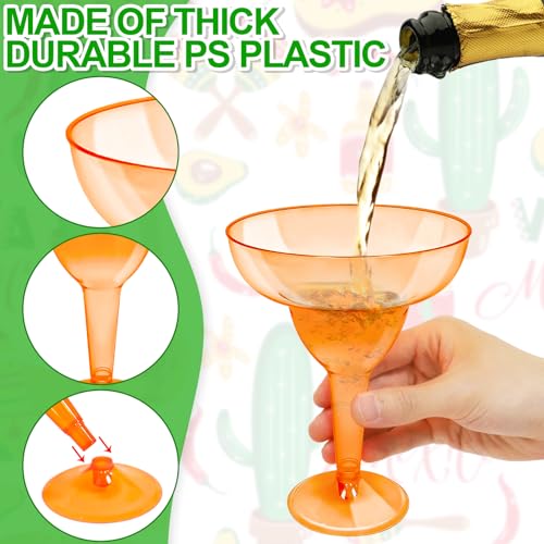 TURNMEON 30 Pack Plastic Margarita Glasses 12 oz Disposable Neon Cocktail Cups for Cinco de Mayo Decorations Mexican Fiesta Party Decorations Fun Taco Tuesday Mexican Theme Party Supplies - My Kitchen Products