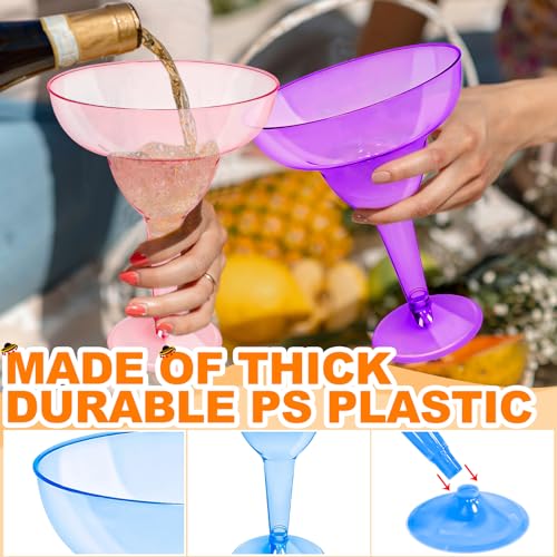TURNMEON 60 Pack Multicolor Plastic Margarita Glasses 12 oz Disposable Cocktail Cups for Cinco De Mayo Decorations Fiesta Party Decorations Fun Taco Tuesday Mexican Themed Party Supplies - My Kitchen Products