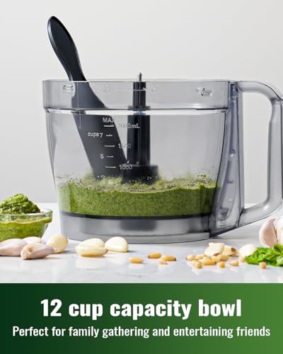 TWOMEOW Food Processor, 4 Programs & Pulse,1000W Max Power,12 Cups Total Volume for Slicing, Mincing, Dicing, Shredding, Puree, Dough and Vegetable Chopper Clean Bowl Scraper, Stainless Steel - My Kitchen Products