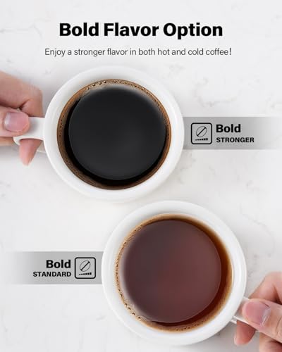 TWOMEOW K Cup Coffee Maker With Bold Setting, Single Serve Hot & Iced Coffee Maker for K-Cup and Grounds, 52oz Removable Water Tank, 6 to14oz Brew Sizes, Pod Coffee Machine With Reusable Filter, Blue - My Kitchen Products