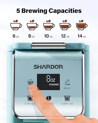 TWOMEOW K Cup Coffee Maker With Bold Setting, Single Serve Hot & Iced Coffee Maker for K-Cup and Grounds, 52oz Removable Water Tank, 6 to14oz Brew Sizes, Pod Coffee Machine With Reusable Filter, Blue - My Kitchen Products