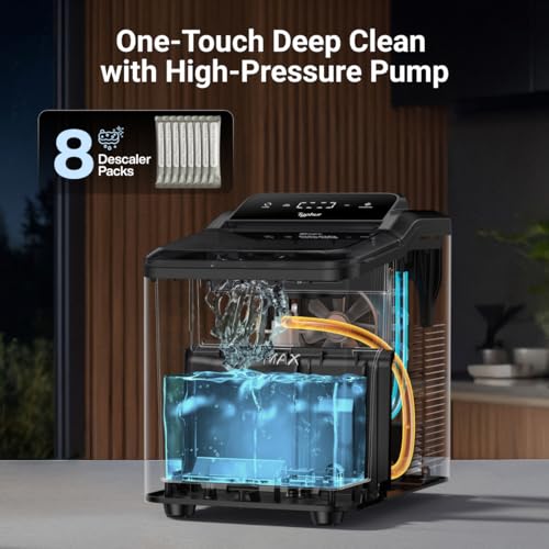 Typhur Fast Nugget Ice Maker Countertop with Self-Cleaning Pump, 35lbs/24H Crushed Pebble Ice Machine with Pellet Ice, 8 Packs Cleaner, Dual Ice Scoops for Home, Kitchen, Party, RV, Stainless Steel - My Kitchen Products