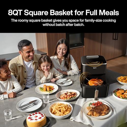 Typhur Sync 8QT AI Smart Air Fryer with Built-in Wireless Meat Thermometer, 9-in-1 XL Non Toxic Ceramic Airfryer, 450°F Max, Cooks 6lb Whole Chicken, Quiet & Dishwasher Safe, 120V - My Kitchen Products