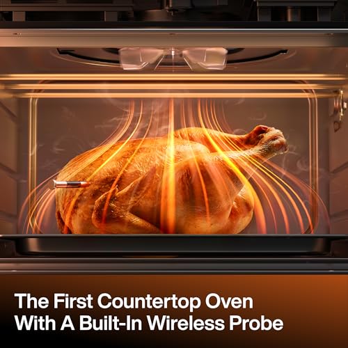 Typhur Sync Oven with Smart AI Wireless Meat Thermometer Probe, 12‑in‑1 Countertop Air Fryer Toaster Oven Combo, 360° Turbo Convection, Dehydrator, Recipe & 5 Accessories, Large 27QT, Stainless Steel - My Kitchen Products
