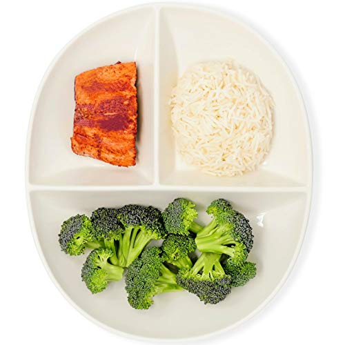 Uba Portion Control Plate (PORCELAIN) for Adults for Healthy Diet (White, 1) - My Kitchen Products