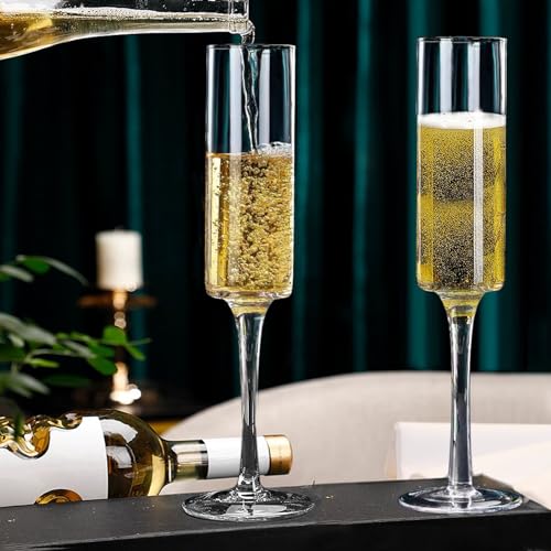 Ufrount Champagne Flutes 5oz,Clear Champagne Glasses Set of 8,Classic Sparkling Glasses Prosecco Toasting Champagne Flute Glass for Home Bar,Wedding,Restaurant - My Kitchen Products