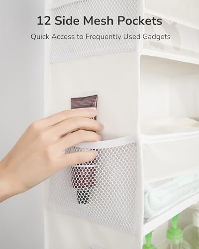 ULG Over The Door Organizer with 6 Large Pockets 12 Side Pockets, 50lbs Weight Capacity Door Hanging Organizer for Bedroom, Bathroom, Pantry, Nursery Storage, Beige - My Kitchen Products