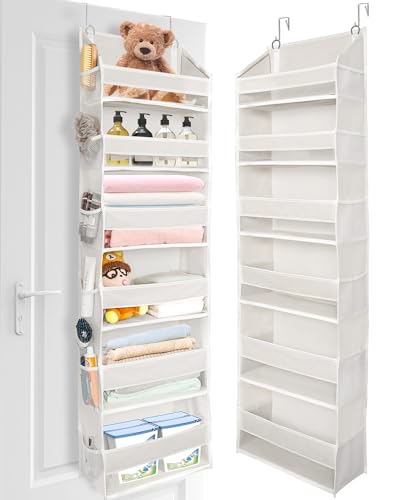 ULG Over The Door Organizer with 6 Large Pockets 12 Side Pockets, 50lbs Weight Capacity Door Hanging Organizer for Bedroom