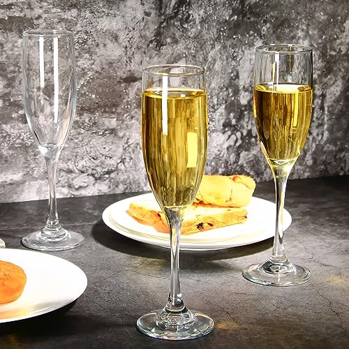 UMEIED 6 Oz Classic Champagne Flutes Set of 16, Long Stemmed Crystal Clear Champagne Glasses, Sparkling Wine Glasses for Home Party Wedding Birthday Housewarming Gifts - My Kitchen Products