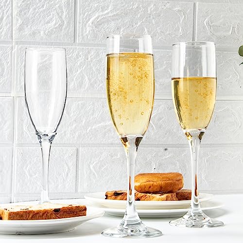 UMEIED 6 Oz Classic Champagne Flutes Set of 16, Long Stemmed Crystal Clear Champagne Glasses, Sparkling Wine Glasses for Home Party Wedding Birthday Housewarming Gifts - My Kitchen Products