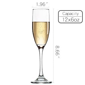 UMEIED Champagne Flutes Set of 12, 6 Oz Premium Champagne Glasses for Parties, Weddings, Classic Sparkling Wine Glass, Crystal Clear - My Kitchen Products