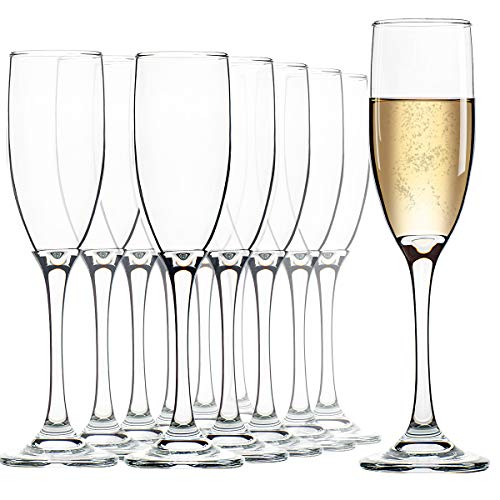 UMEIED Champagne Flutes Set of 12, 6 Oz Premium Champagne Glasses for Parties, Weddings, Classic Sparkling Wine