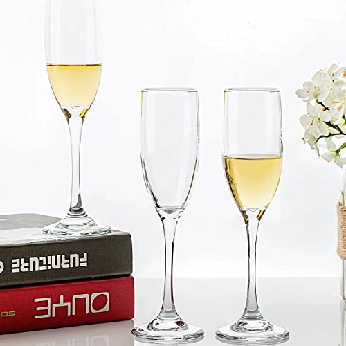 UMEIED Champagne Flutes Set of 12, 6 Oz Premium Champagne Glasses for Parties, Weddings, Classic Sparkling Wine Glass, Crystal Clear - My Kitchen Products
