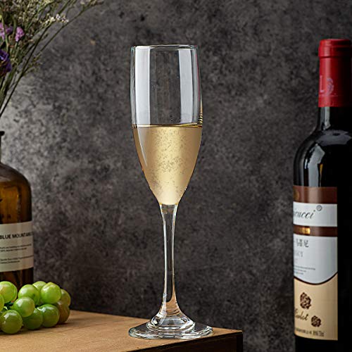 UMEIED Champagne Flutes Set of 12, 6 Oz Premium Champagne Glasses for Parties, Weddings, Classic Sparkling Wine Glass, Crystal Clear - My Kitchen Products