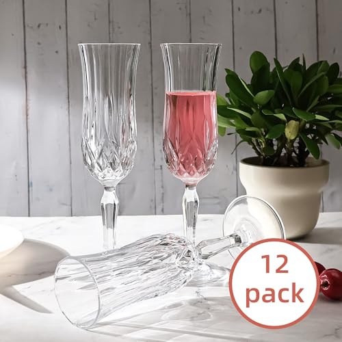 UMEIED Engraved Champagne Flutes, Set of 12-4.16 oz Elegant Etched Glass Coupe Glasses for Wedding, Anniversary, Bridal Shower & Parties - My Kitchen Products