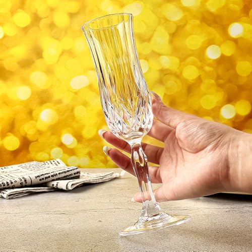 UMEIED Engraved Champagne Flutes, Set of 12-4.16 oz Elegant Etched Glass Coupe Glasses for Wedding, Anniversary, Bridal Shower & Parties - My Kitchen Products