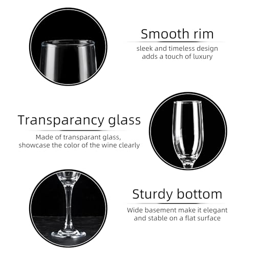 UMEIED Set of 16 Champagne Glasses, Champagne Flutes with Classic Shape, Long stem Sparkling Wine glasses for Wedding, Restaurant, Bar, Wine Toasting, Clear - My Kitchen Products