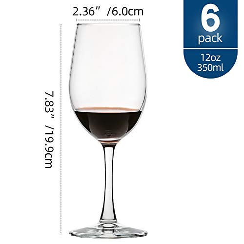 UMI UMIZILI 12 Ounce - Set of 6, All-Purpose Classic Durable Red/White Wine Glasses - My Kitchen Products