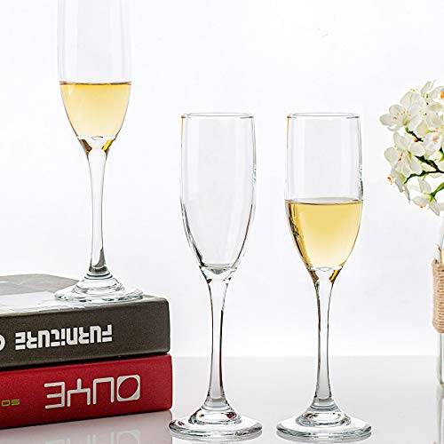UMI UMIZILI Classic Champagne Flutes, Set of 12, 6 Oz Premium Stemmed Champagne Glasses, Sparkling Wine Glass, Crystal Clear - My Kitchen Products