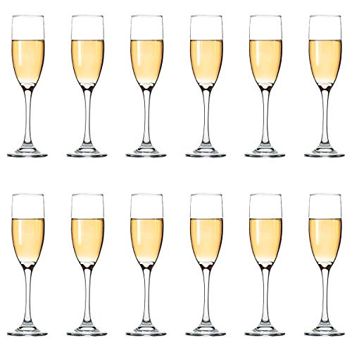 UMI UMIZILI Classic Champagne Flutes, Set of 12, 6 Oz Premium Stemmed Champagne Glasses, Sparkling Wine Glass, Crystal Clear - My Kitchen Products