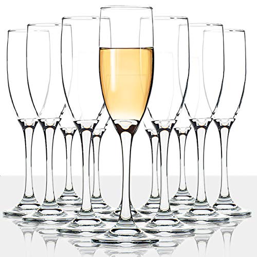 UMI UMIZILI Classic Champagne Flutes, Set of 12, 6 Oz Premium Stemmed Champagne Glasses, Sparkling Wine Glass, Crystal Clear