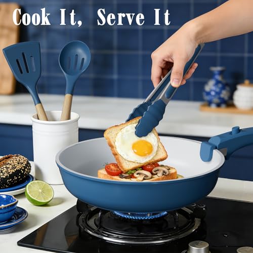 Umite Chef Pots and Pans Set Non Stick, 21 pcs Ceramic Cookware Set with Detachable Handles, Healthy Induction Cookware, RV Kitchen Cooking Set, with Utensils & Frying Pans Set, PFAS PFOA & PTFE Free - My Kitchen Products