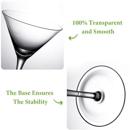 Unbreakable Martini Glasses Set of 6, 10 oz Plastic Martini Cocktail Glasses with Stem, Reusable Cocktail Glasses for Bar, Margarita, Whiskey, Gin, Tequila, BPA-Free, Top Rack Dishwasher-Safe, Clear - My Kitchen Products