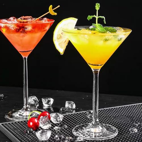 Unbreakable Martini Glasses Set of 6, 10 oz Plastic Martini Cocktail Glasses with Stem, Reusable Cocktail Glasses for Bar, Margarita, Whiskey, Gin, Tequila, BPA-Free, Top Rack Dishwasher-Safe, Clear - My Kitchen Products