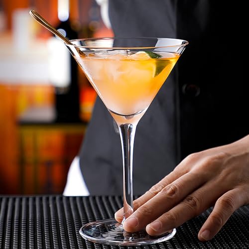Unbreakable Martini Glasses Set of 6, 10 oz Plastic Martini Cocktail Glasses with Stem, Reusable Cocktail Glasses for Bar, Margarita, Whiskey, Gin, Tequila, BPA-Free, Top Rack Dishwasher-Safe, Clear - My Kitchen Products