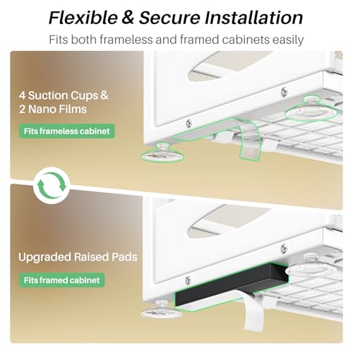 Under Sink Organizer, 2-Pack Pull Out Cabinet Organizer 2 Tier Metal Slide Out Storage Shelf Rack, L-Shaped Adjustable Height,Mesh Sliding Drawer for Kitchen, Bathroom, Laundry, Pantry, White, XL - My Kitchen Products